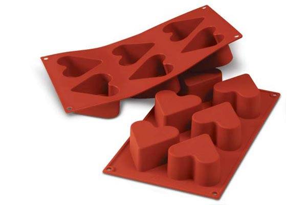 stampo in silicone 6 cuori