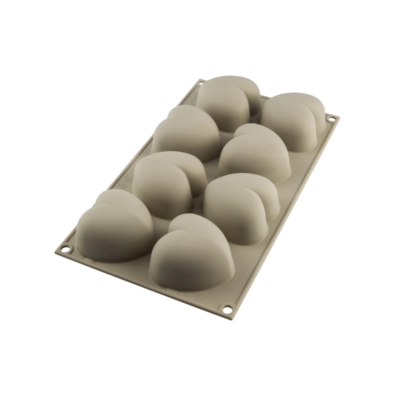 Cuoricino Stampo in silicone n.8 cuoricini 63x65 h 39 mm